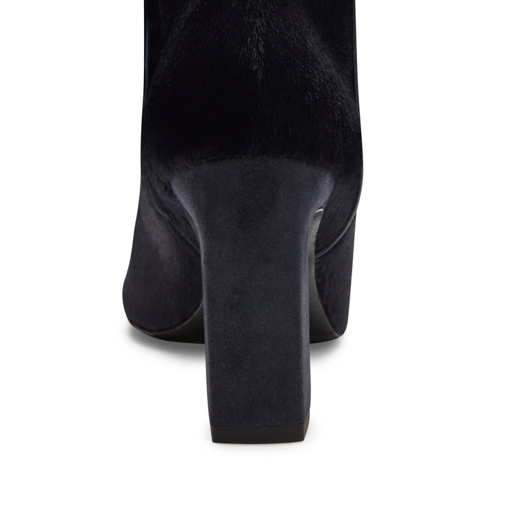 Stivaletto in pelle da donna blu marine