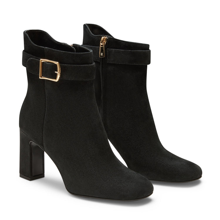 Stivaletto in suede da donna nero