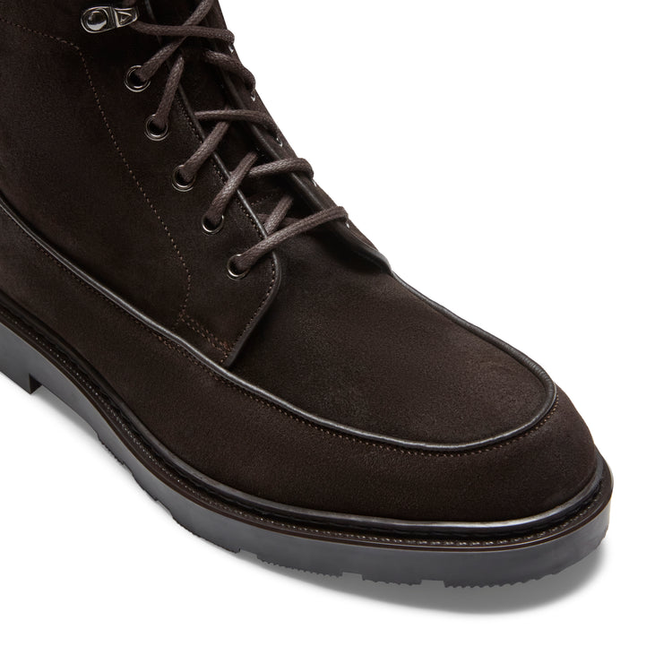 Bi-Material-Schnürstiefelette aus Wildleder für Herren