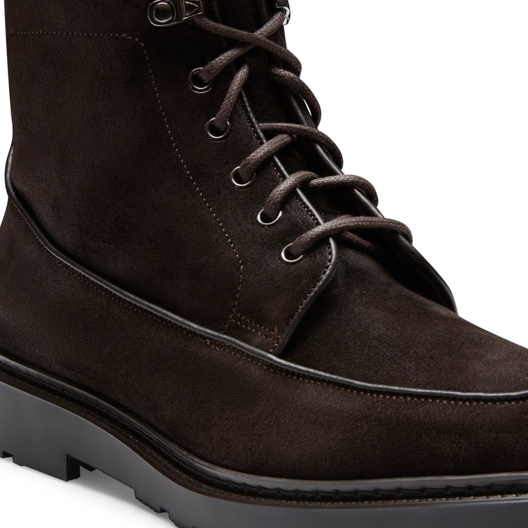 Bi-Material-Schnürstiefelette aus Wildleder für Herren