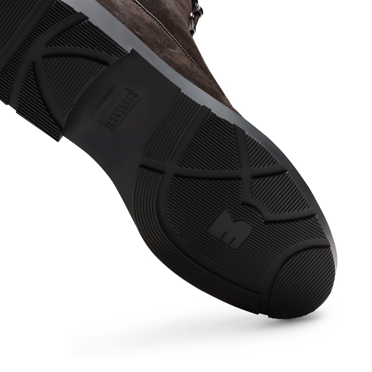 Bi-Material-Schnürstiefelette aus Wildleder für Herren