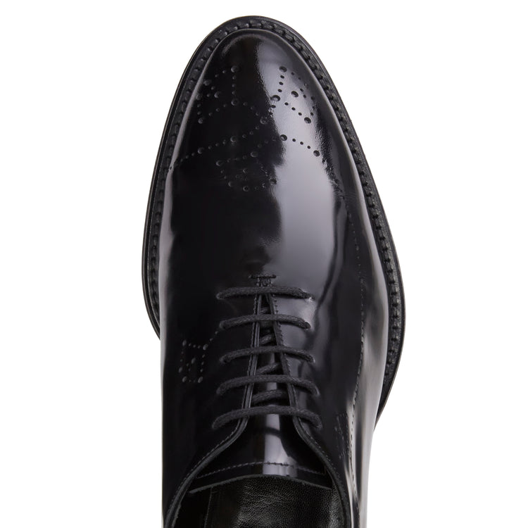 Francesina nera in pelle da donna