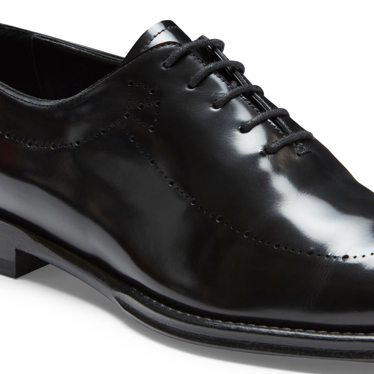 Francesina nera in pelle da donna