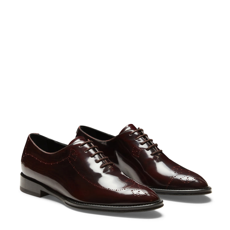 Damen-Oxfordschuh aus bordeauxfarbenem Leder
