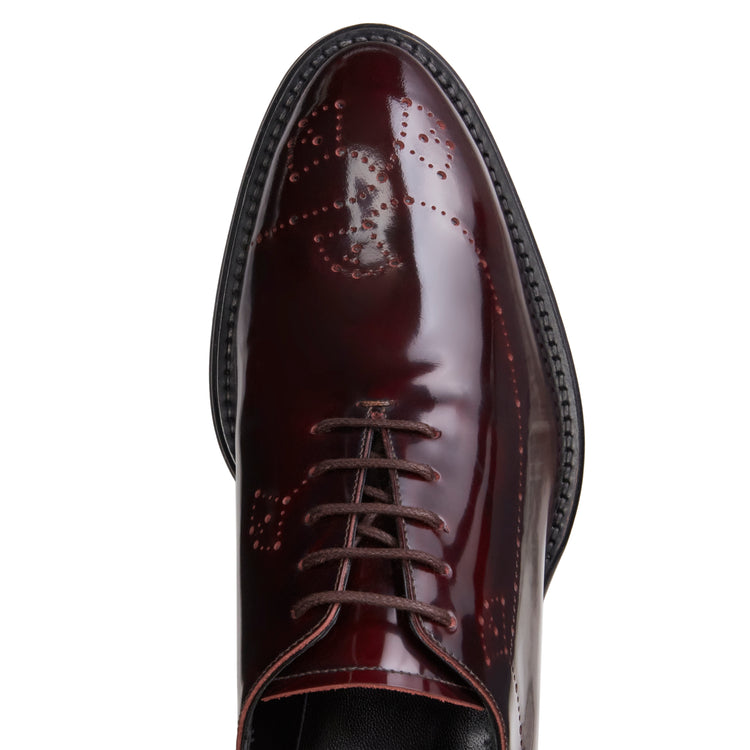 Damen-Oxfordschuh aus bordeauxfarbenem Leder