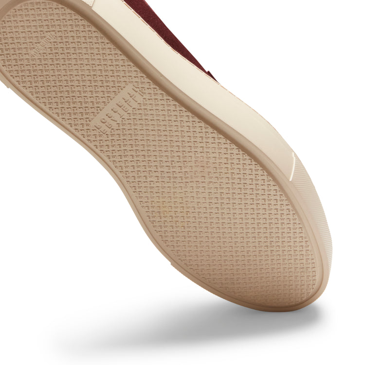 Mocassins en daim couleur bordeaux pour femmes