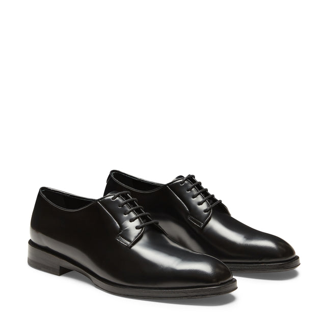 Zapatos de cordones Derby de piel de color negro para mujer