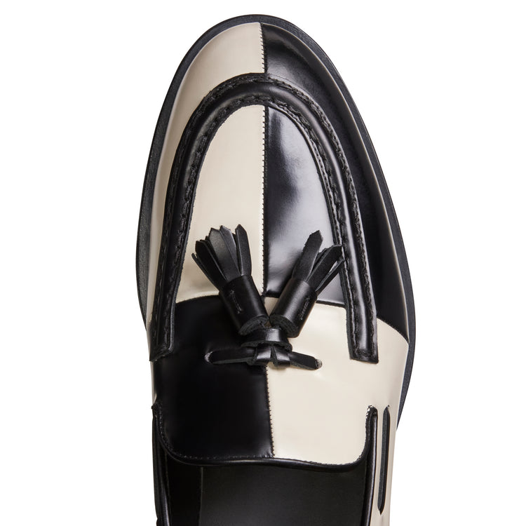Mocassino Brera Damier uomo in pelle bicolore