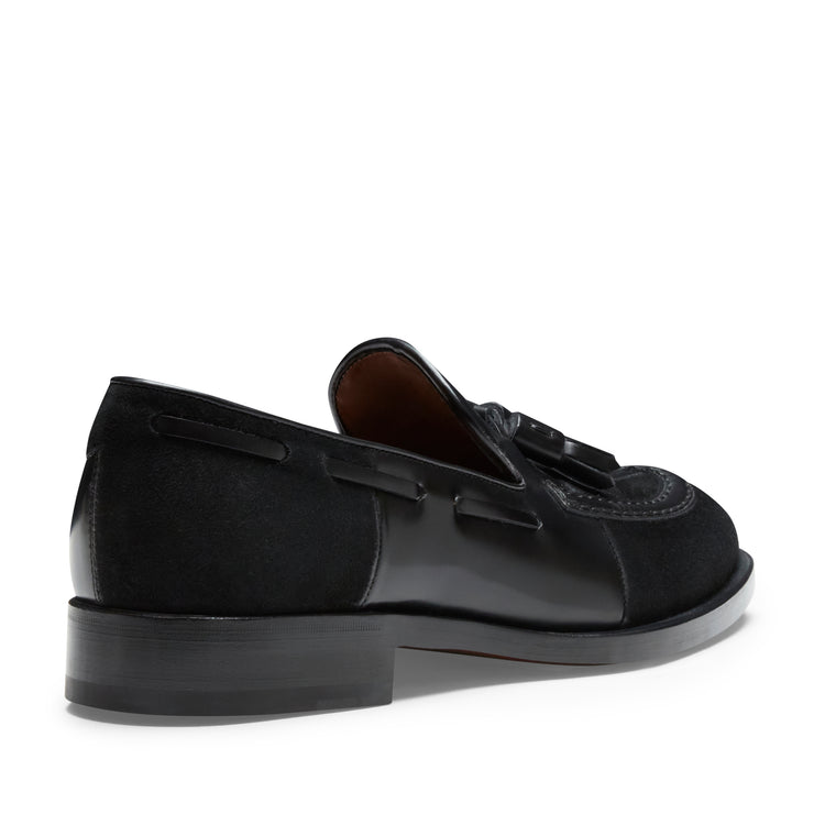 Mocassino Brera Damier nero in pelle e suede