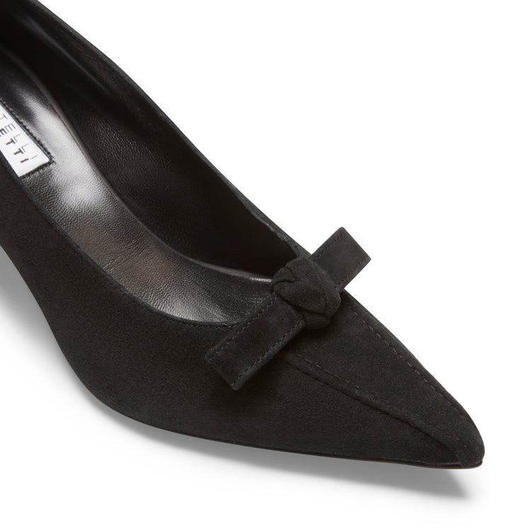 Pumps mit mittelhohem Absatz aus schwarzem Wildleder