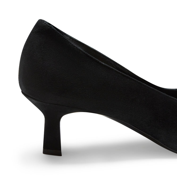 Pumps mit mittelhohem Absatz aus schwarzem Wildleder
