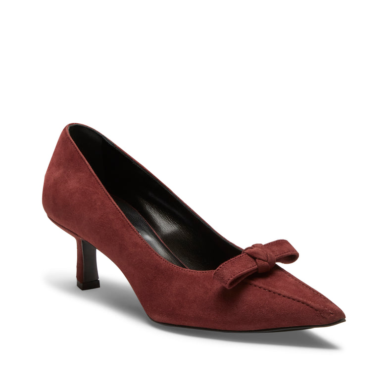 Décolleté tacco medio in suede bordeaux