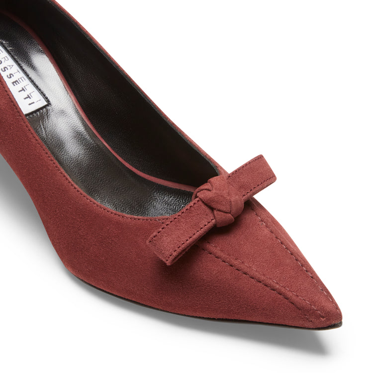 Décolleté tacco medio in suede bordeaux