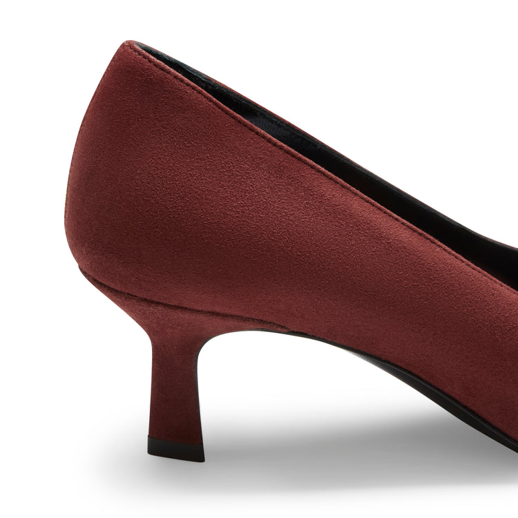 Décolleté tacco medio in suede bordeaux