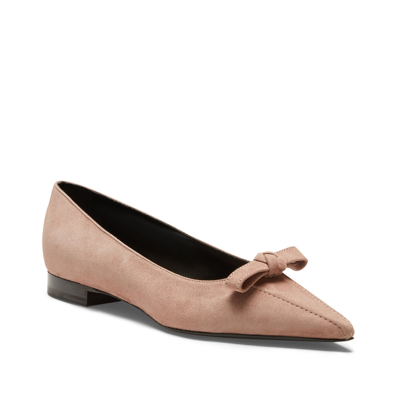 Flache Pumps aus puderrosa Wildleder