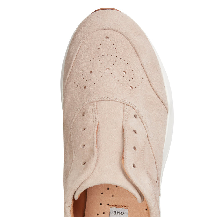 Sneaker Hobo Running in pelle e suede da donna sabbia