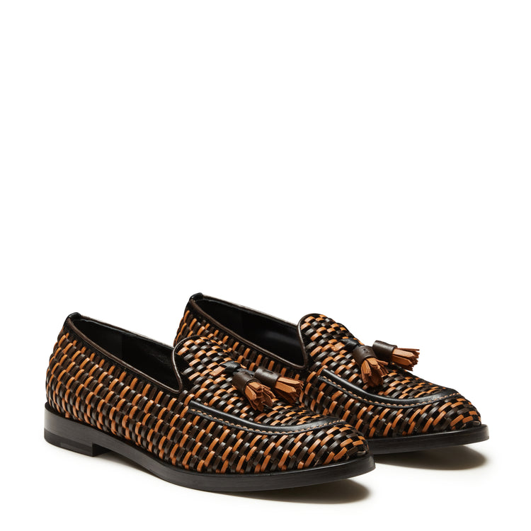 Mocasín Brera Thread de piel lisa con base de terciopelo para mujer