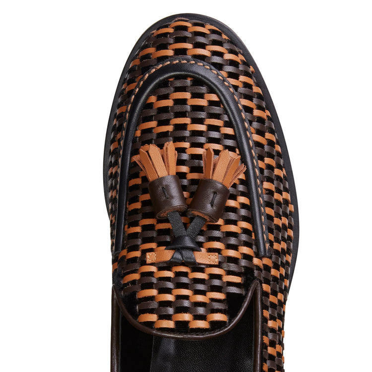 Mocasín Brera Thread de piel lisa con base de terciopelo para mujer