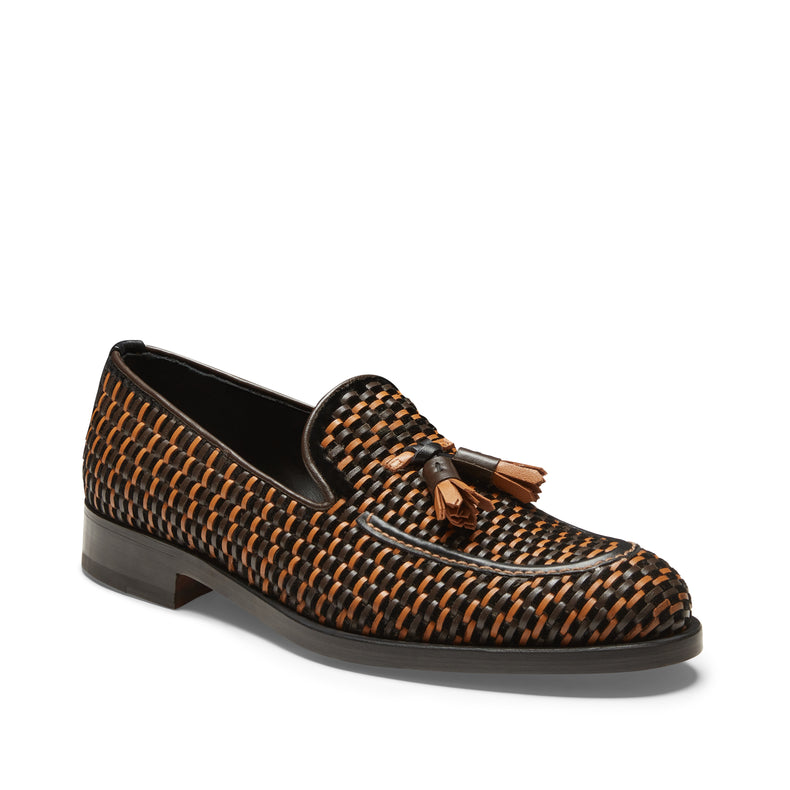 Men’s ivory and black leather Brera Thread loafer