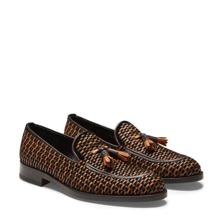 Men’s ivory and black leather Brera Thread loafer