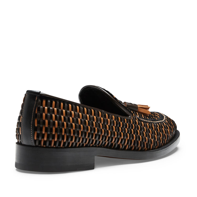 Men’s ivory and black leather Brera Thread loafer