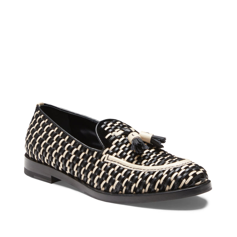 Women’s ivory and black leather Brera Thread loafer