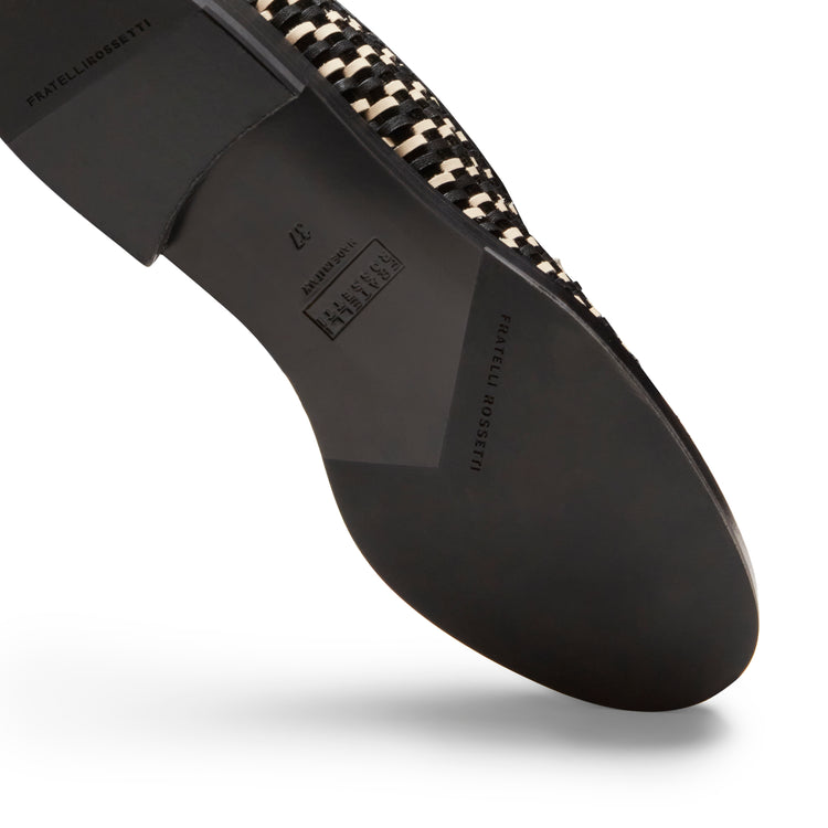 Women’s ivory and black leather Brera Thread loafer