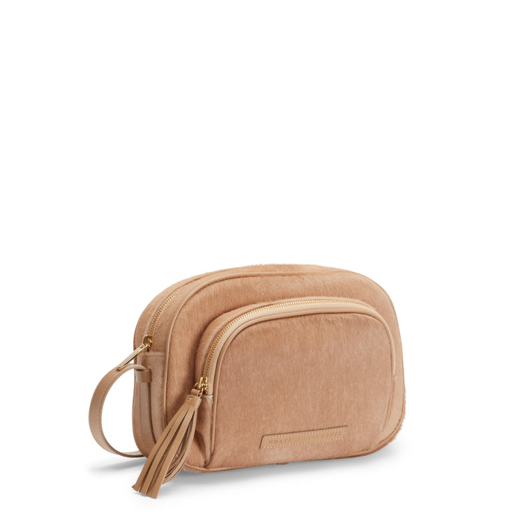 Bolso bandolera Brera de piel de color beige