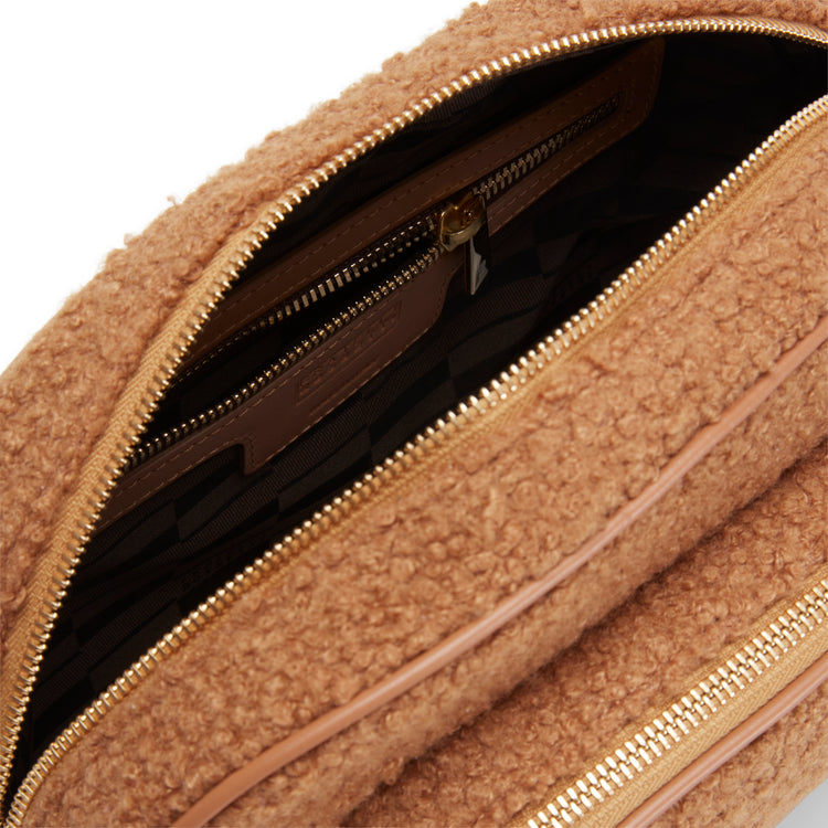 Brera walnut-coloured leather shoulder bag