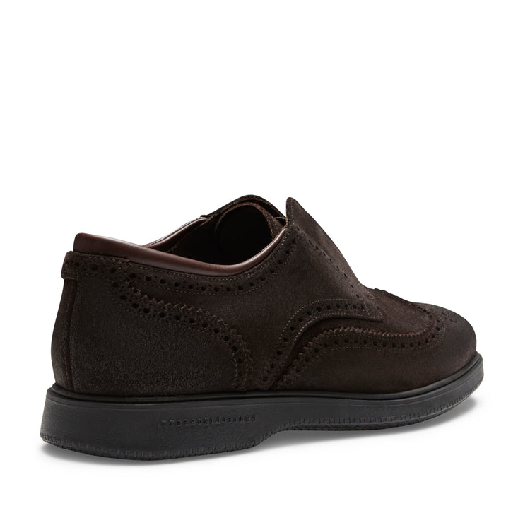 Stringata Derby brogue da uomo color cacao