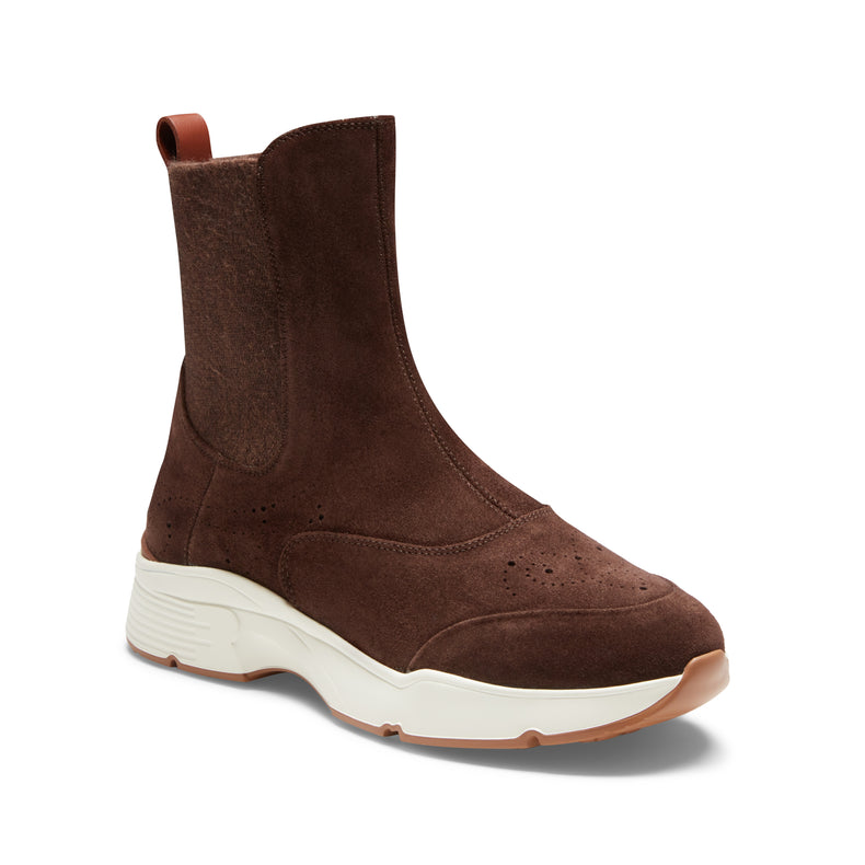 Chelsea boot in suede da donna color cacao