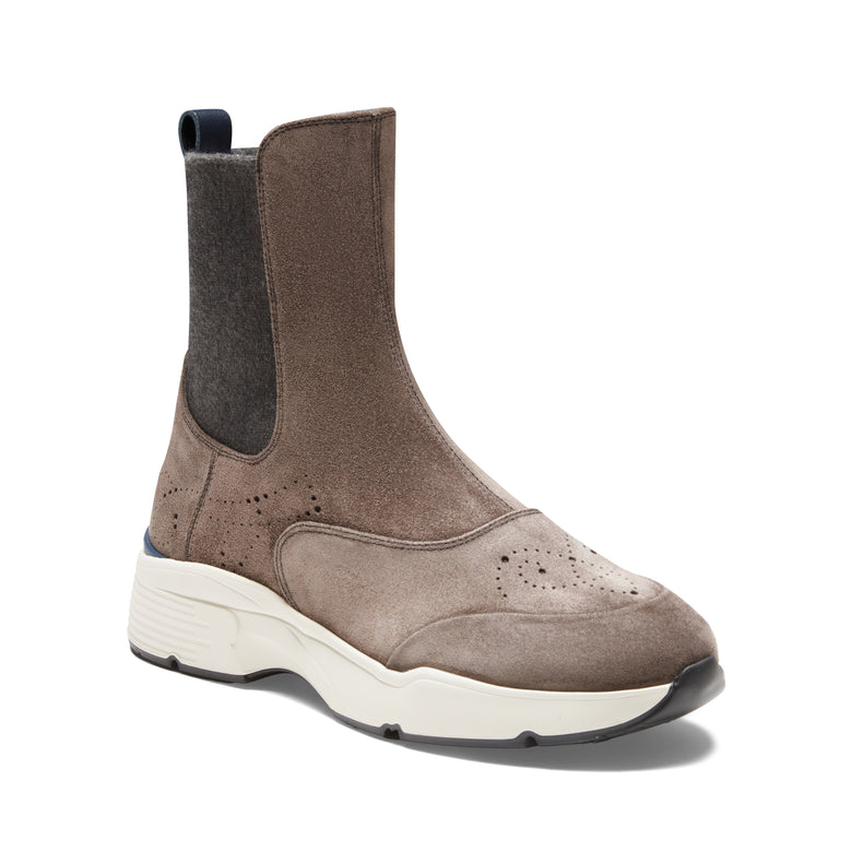 Chelsea boot in suede da donna color acciaio