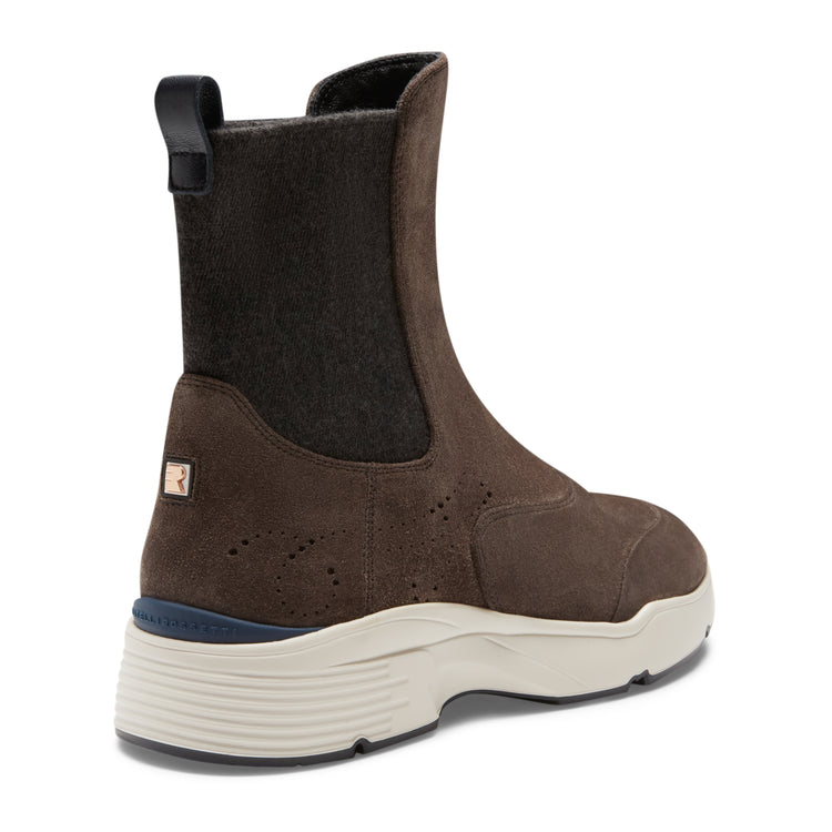 Chelsea boot in suede da donna color acciaio