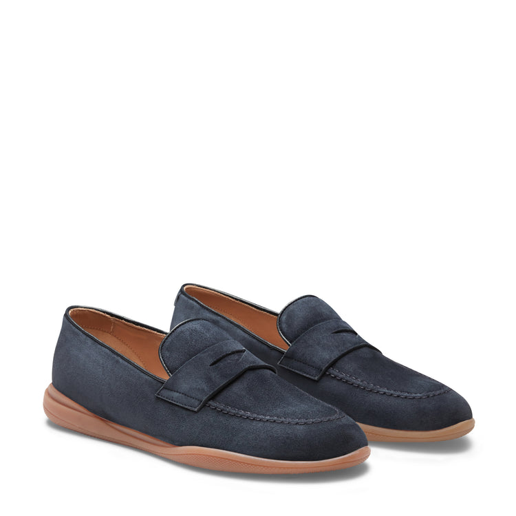 Mocasín Kyoto de ante de color azul marino para mujer