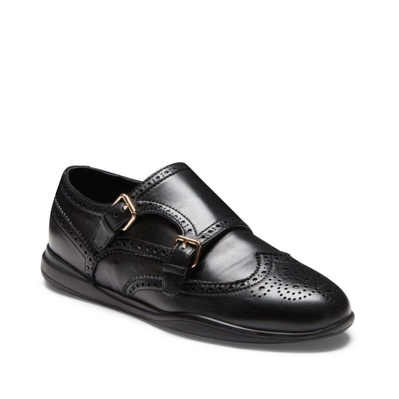 Derby nero doppia fibbia Kyoto in pelle da donna
