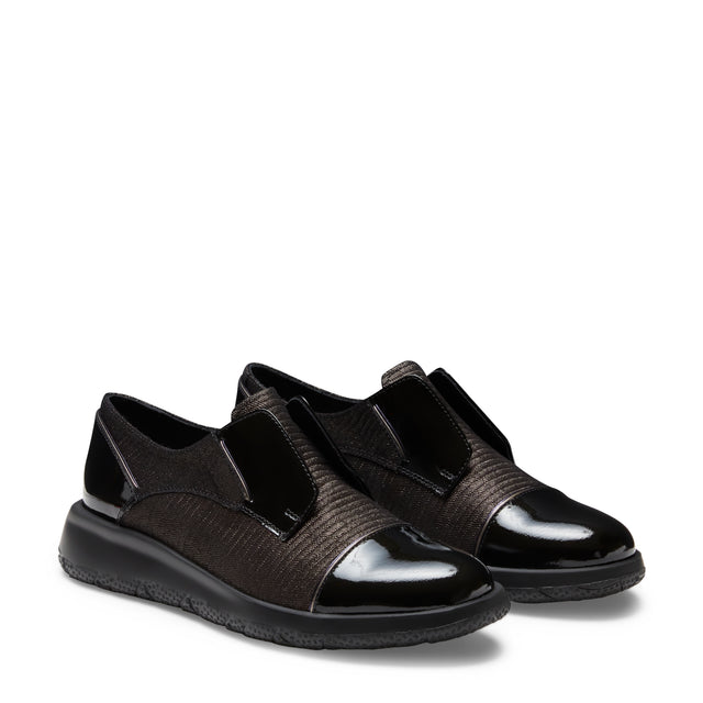 Sneakers en daim et cuir noirs pour femmes