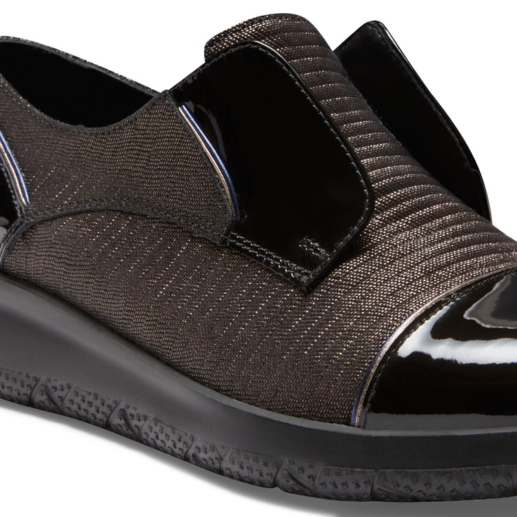 Women's black suede and leather sneaker