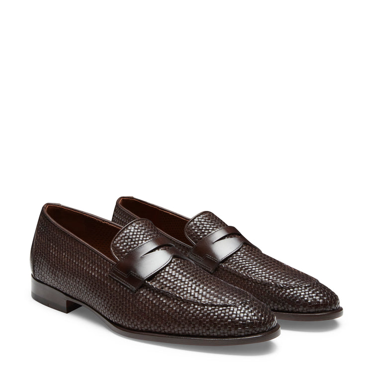 Mocasín de piel trenzada para hombre