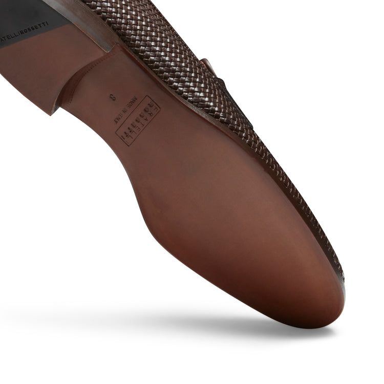 Mocasín de piel trenzada para hombre