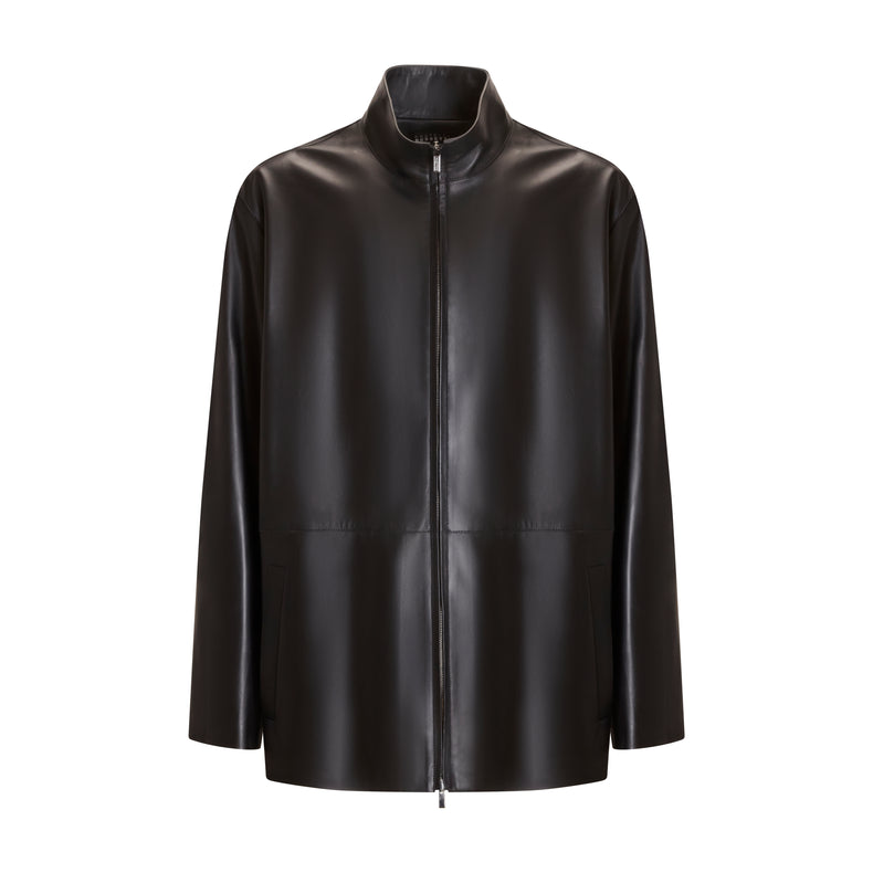 Men’s Leather Caban Coat