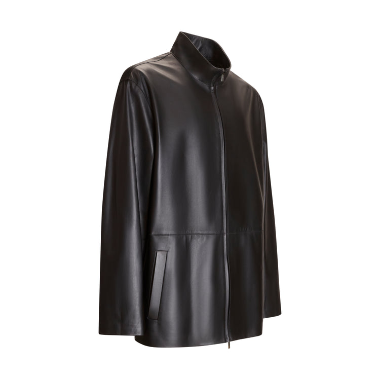 Men’s Leather Caban Coat