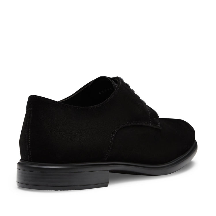 Stringata Derby Richard nera in suede da uomo