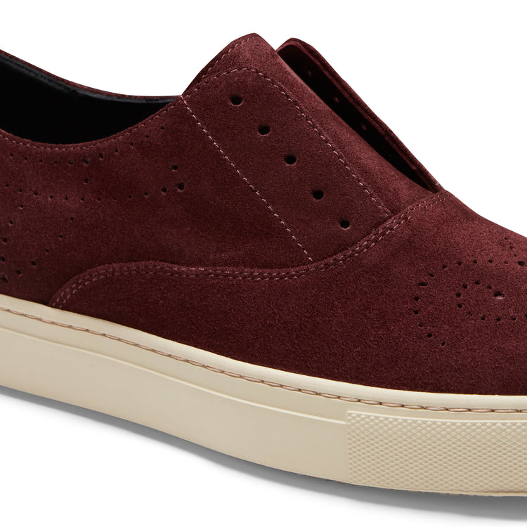 Sneaker Hobo Sport in suede da donna color bordeaux