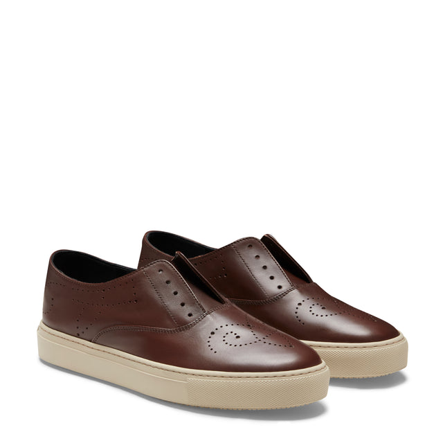 Deportiva Hobo Sport de piel de color almendra para mujer