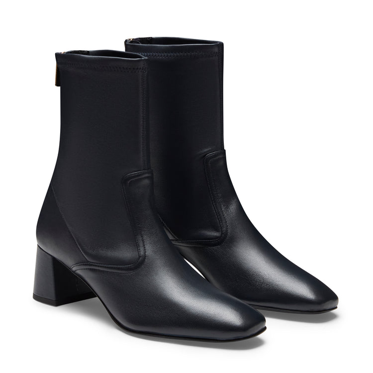Stivaletto in pelle blu marine da donna