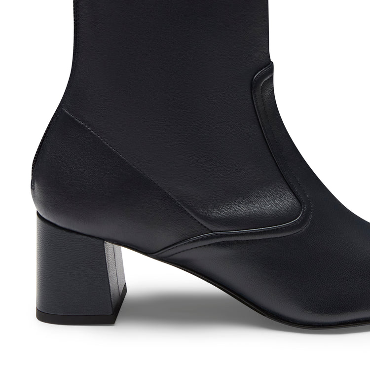 Stivaletto in pelle blu marine da donna