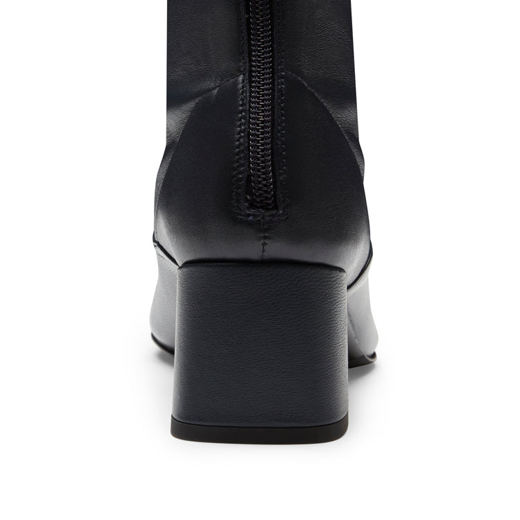 Stivaletto in pelle blu marine da donna