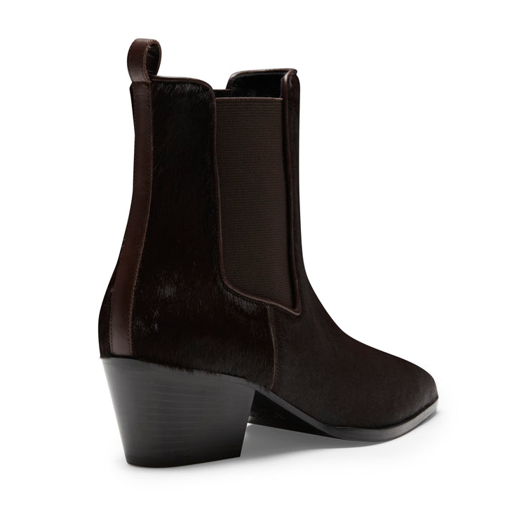 Women's brogue Chelsea boot in cocoa brown suede