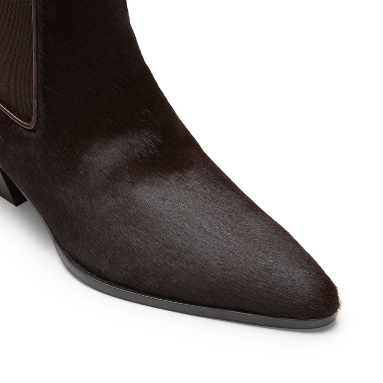 Women's brogue Chelsea boot in cocoa brown suede