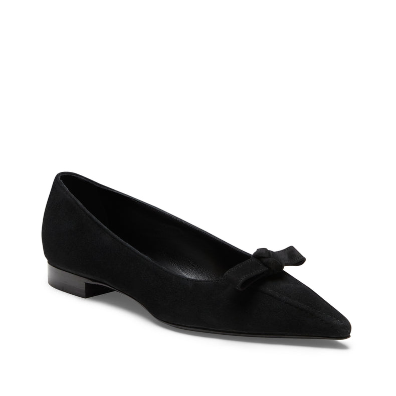 Flache Pumps aus schwarzem Wildleder